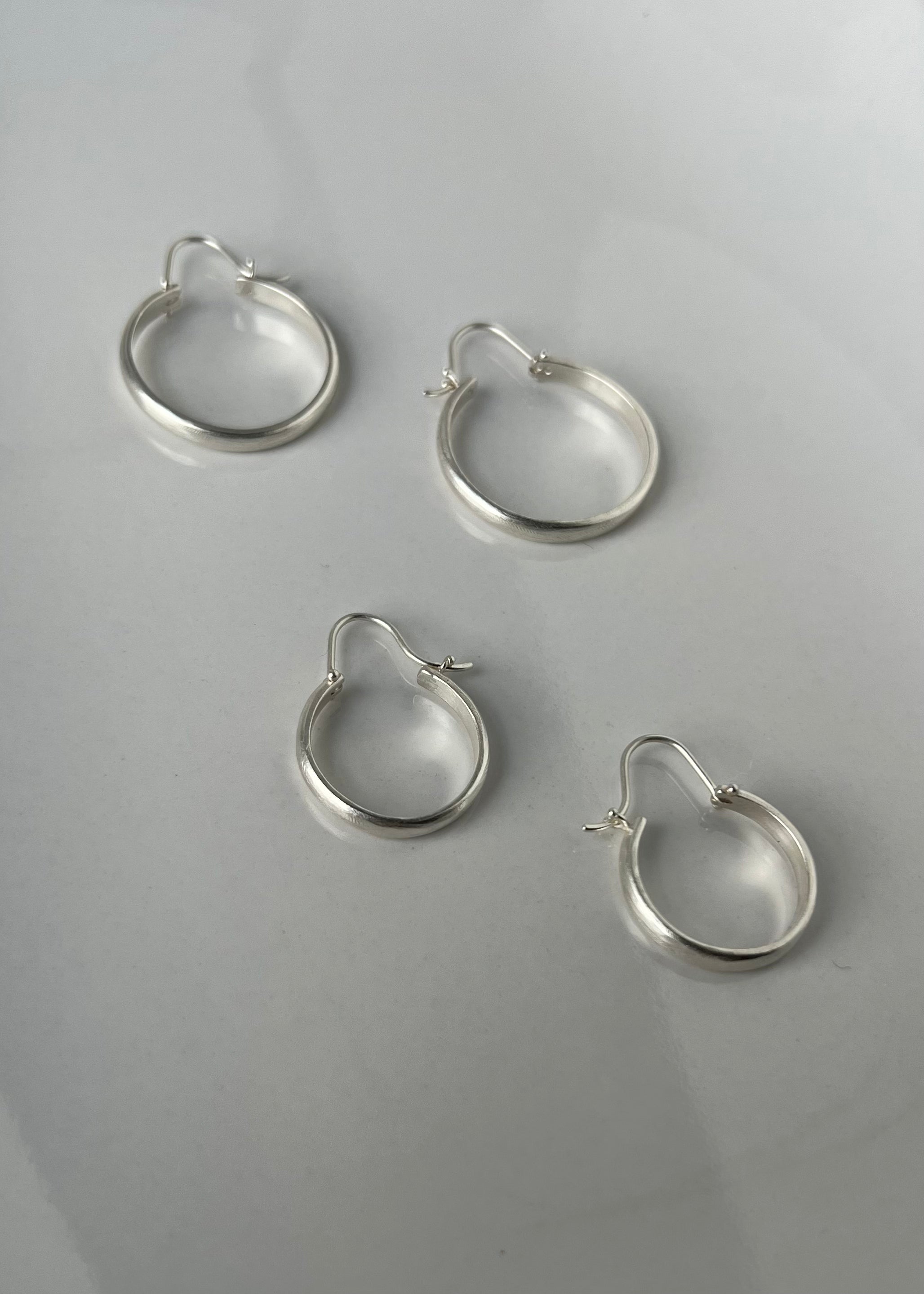 Tranquil Silver Hoops